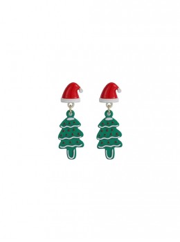 Christmas Series Christmas Hat Christmas Tree Alloy Classic Lolita Earrings