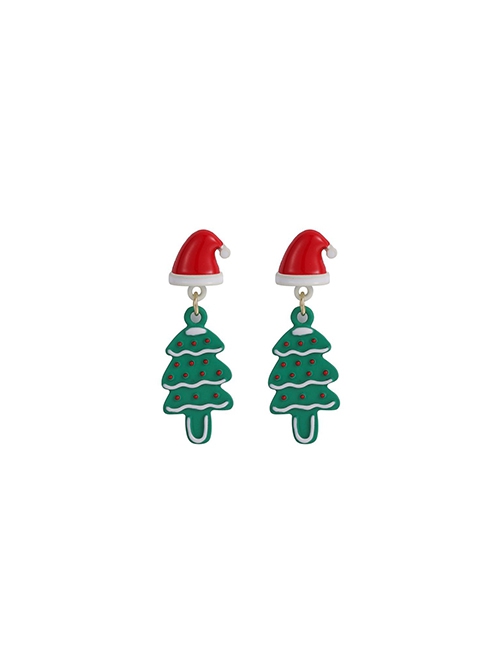 Christmas Series Christmas Hat Christmas Tree Alloy Classic Lolita Earrings