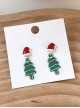 Christmas Series Christmas Hat Christmas Tree Alloy Classic Lolita Earrings