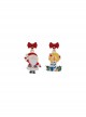 Christmas Series Red Bowknot Santa Candle Alloy Classic Lolita Earrings