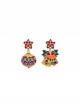 Christmas Series Stars Colorful Bells Lantern Alloy Classic Lolita Earrings