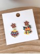 Christmas Series Stars Colorful Bells Lantern Alloy Classic Lolita Earrings