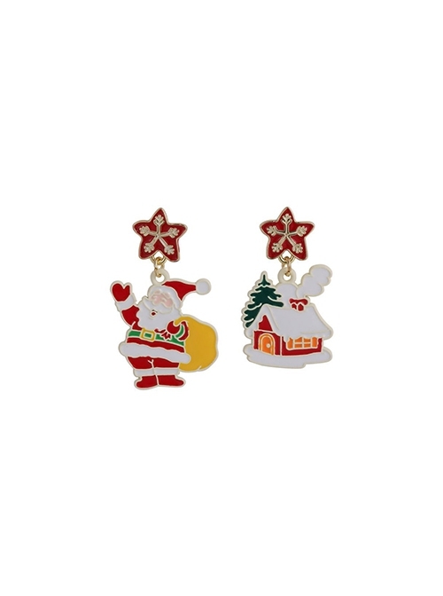 Christmas Series Stars Cabin Santa Alloy Classic Lolita Earrings
