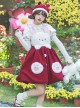 Rabbit Tuan Tuan Series Solid Color Plush Rabbit Cute Doll Autumn Winter Flower Bud Strap Skirt Sweet Lolita Sleeveless Dress