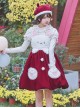 Rabbit Tuan Tuan Series Solid Color Plush Rabbit Cute Doll Autumn Winter Flower Bud Strap Skirt Sweet Lolita Sleeveless Dress