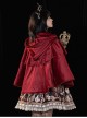 Red Velvet Thick Warm Winter Hooded Lace Frenulum Christmas Classic Lolita Cape