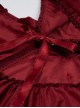 Red Velvet Thick Warm Winter Hooded Lace Frenulum Christmas Classic Lolita Cape