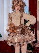 Bambi Collection Autumn-Winter Sweet Velvet Speckled Lace Bow Antlers Decorated Christmas Sweet Lolita Skirt