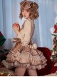 Bambi Series Autumn-Winter Sweet Velvet Speckled Lace Bowknot Antlers Decorated Christmas Sweet Lolita Skirt