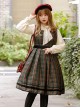 Ode To Joy Series School Style Christmas Plaid Lace Winter Tank Top Dress School Lolita Sleeveless Dress