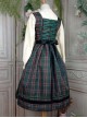 Ode To Joy Series School Style Christmas Plaid Lace Winter Tank Top Dress School Lolita Sleeveless Dress