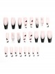 Abstract Series Black-White Lip Print Crown Rhinestone Finished Disposable Manicure Nail Piece