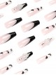 Abstract Series Black-White Lip Print Crown Rhinestone Finished Disposable Manicure Nail Piece