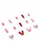 Heart-Shaped Rhinestones Shiny Long Mature Sexy Finished Disposable Manicure Nail Pieces