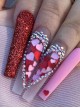 Heart-Shaped Rhinestones Shiny Long Mature Sexy Finished Disposable Manicure Nail Pieces