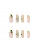 Green Crucifix Rhinestone Decoration Long Removable Finished Disposable Manicure Nail Piece