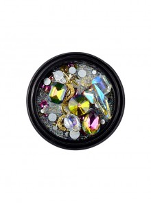 Super Sparkling Rhinestone Gem Golden Accessories Nail Decoration