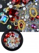 Super Sparkling Rhinestone Gem Golden Accessories Nail Decoration