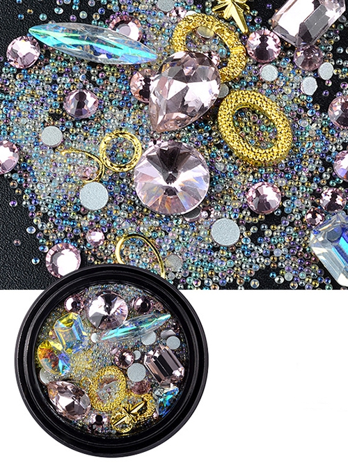 Super Sparkling Rhinestone Gem Golden Accessories Nail Decoration