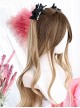 Light Brown Gradient Natural Eight Character Bangs Long Curly Hair Classic Lolita Wig