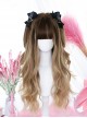 Sweet Cool Natural Dark Brown Gradient Qi Bangs Long Curly Hair Classic Lolita Wig