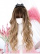 Sweet Cool Natural Dark Brown Gradient Qi Bangs Long Curly Hair Classic Lolita Wig