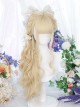 Cocoa Series Gentle Golden Qi Bangs Daily Long Curly Hair Classic Lolita Wig