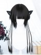 Solid Color Natural Short Hair Long Ponytail Air Bangs Classic Lolita Wig