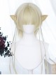 Solid Color Natural Short Hair Long Ponytail Air Bangs Classic Lolita Wig