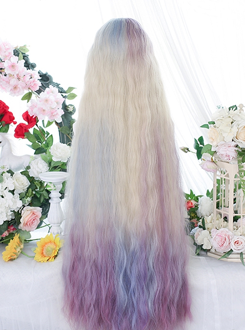 Star Trail Series 100cm Super Long Wool Roll Multicolor Gradient Long Curly Hair Classic Lolita Wig