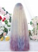 Star Trail Series 100cm Super Long Wool Roll Multicolor Gradient Long Curly Hair Classic Lolita Wig