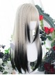 Shanhai Series White-Black Gradient Sweet Cool Long Hair Straight Hair Gothic Lolita Wig