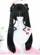 Solid Color Sideburns Curly Short Hair Long Straight Inner Buckle Double Ponytail Daily Natural Classic Lolita Wig