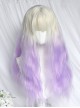 Rice Purple Series Beige Gradient Purple Long Curly Hair Gentle Classic Lolita Wig