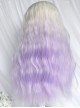 Rice Purple Series Beige Gradient Purple Long Curly Hair Gentle Classic Lolita Wig