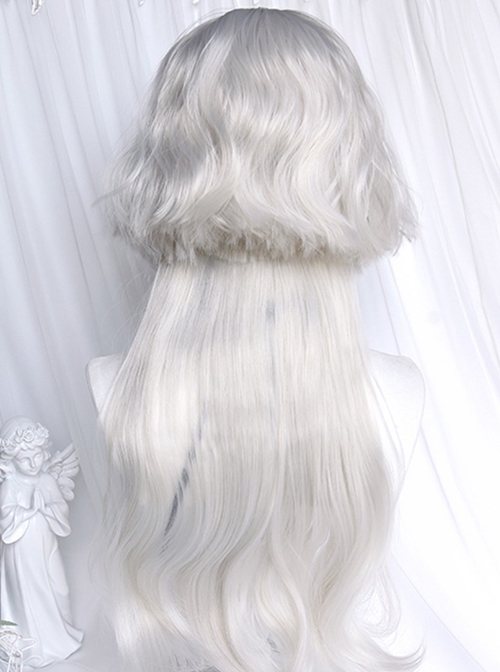 Silver White Wool Curly Short Hair Detachable Jellyfish Head Short Hair Long Hair Classic Lolita Wig