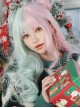 Strawberry Mint Ice Cream Series Multicolor Mixed Cute Long Curly Hair Classic Lolita Wig