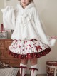 White Plush Cute Rabbit Ears Fluffy Lantern Sleeves Warm Sweet Lolita Blouse