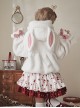 White Plush Cute Rabbit Ears Fluffy Lantern Sleeves Warm Sweet Lolita Blouse