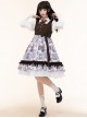 Romanticism Series Elegant Vintage Print Ruffle Classic Lolita Sleeveless Dress