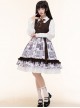 Romanticism Series Elegant Vintage Print Ruffle Classic Lolita Sleeveless Dress