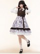 Romanticism Series Elegant Vintage Print Ruffle Classic Lolita Sleeveless Dress