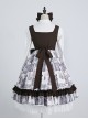 Romanticism Series Elegant Vintage Print Ruffle Classic Lolita Sleeveless Dress