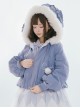 Cute Rabbit Ears Autumn Winter Plush Plush Ball Lantern Sleeves Sweet Lolita Short Coat