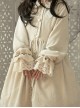 Autumn Winter Solid Color Doll Collar Lace Decorated Corduroy Classic Lolita Mid-Length Coat
