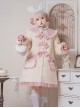 Cute Autumn Winter Solid Color Plush Collar Lantern Sleeve Bow Decoration Sweet Lolita Medium Long Coat