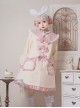 Cute Autumn Winter Solid Color Plush Collar Lantern Sleeve Bow Decoration Sweet Lolita Medium Long Coat