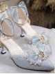 Elegant Fairy Pointed Toe Star Rhinestone Bow-Knot Bead Chain Lace Decoration Classic Lolita High Heel Shoes