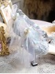 Elegant Fairy Pointed Toe Star Rhinestone Bow-Knot Bead Chain Lace Decoration Classic Lolita High Heel Shoes