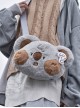 Koala Gray Cute Plush Embroidered Question Mark Sweet Lolita Crossbody Bag